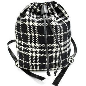 BURBERRY Black Ivory Nova Check Wool Backpack